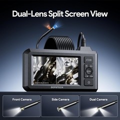 Used DEPSTECH DS300 Endoscope Dual Lens Borescope Sewer Inspection Camera 16.5ft