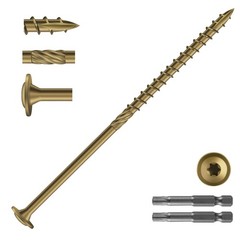 #14 X 5 Inch Lag Screws (57Pcs) 2Lb. Structural Wood Screw, Black, Carbon Steel