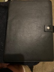 Shinola Lux Leather (Black) Notebook/Portfolio, Magnetic Closure, Pen Loop