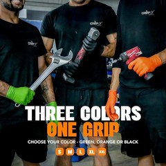 Herkules Grip Heavy Duty 8Mil Orange Nitrile Gloves,3D Raised Diamond Texture…