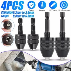 4Pcs 1/4-inch hex shank Versatile Conversion Drill chuck for 0.3-6.5 mm/3.6 mm