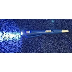 Boys Town Blue Silver Ballpoint Retractable Pen With Mini Flashlight Pen