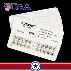 10Packs AZDENT Dental Orthodontic Brackets Braces Mini Roth Slot.022 Hooks 3-4-5