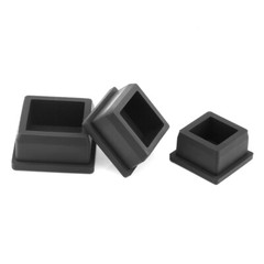 Silicone Rubber Square Hole Plugs Tube Inserts Bungs Stopper Black 6.6-120.6mm