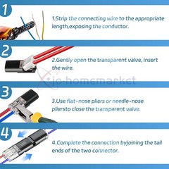 50PCS Double-Wire Plug-in Cable Snap Connector Terminal Block w/ Locking Buckle