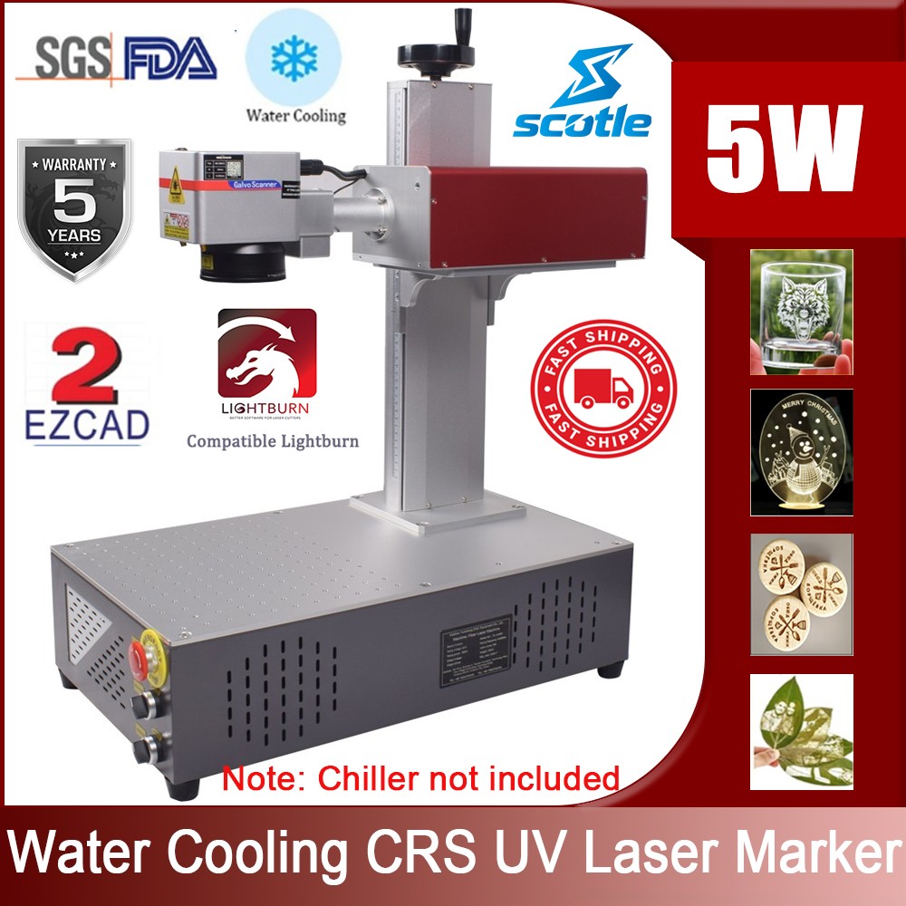 CRS 5W UV Laser Marking Machine Leather Glass Wood Acrylic Metal Engraver Marker