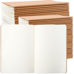 Dyrfolm 48 Pcs Blank Kraft Notebooks, 8.3 X 5.5 Inch Travel Journal Set, A5