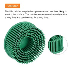 4 pcs Bristle Disc 2″ 50 Grit R-Type Abrasive Brush Coarse Bristle Disc Green