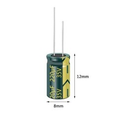 20pcs 35V 220UF Capacitor 8x12mm(0.31×0.47in) High Frequency Aluminum