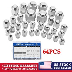64x ORFS Hydraulic Cap and Plug Kit Hose Tube & Pipe Fitting Set Easy Install US