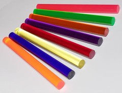 8 DIFFERENT 1” INCH DIAMETER CLEAR ACRYLIC RODS BLUE RED PINK PURPLE GREEN AMBER