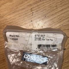 Goss 1X059 Air Pressure Gauge 0-100PSI Bottom Mount 1/8 in Conn
