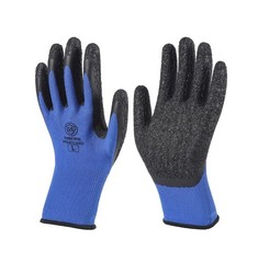 12 Pairs 13G Polyester Crinkle Latex Wet Grip Industrial Safety Work Gloves