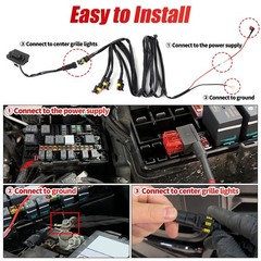 Upgraded 4 PCS Led Grill Lights Compatible with Ford Ranger T9 2022-2025 Fuse