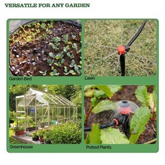 A ANLEOLIFE 230FT Drip Irrigation System Kit, Complete Garden Watering with 1/2