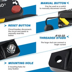 GLOSO E69 Surface Mount Mini T3 Manual Reset Circuit Breaker