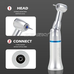 10 Dental Low Speed Handpiece 1:1 Contra Angle Push Button fit FG 1.6mm Burs USA