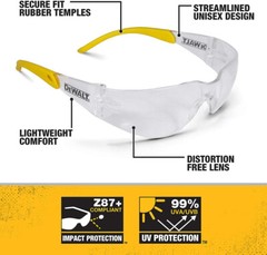 3 PR DeWalt DPG54-9 PROTECTOR Safety Glasses Indoor/Outdoor I/O Mirror ANSI Z87+