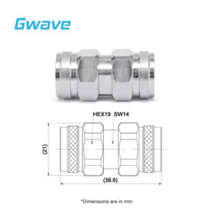 N Male to N Male Adapter, Passivated Stainless Steel, DC – 18GHz