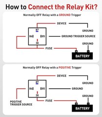 5 Pack Heavy Duty 4 Pin Waterproof Relay Switch 12V 12&16 AWG with 5x20A/30A/40A