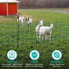 Blue Electric Fence Netting, 49.6″ H x 164′ L, Electric Fencing for Goats, Sheep