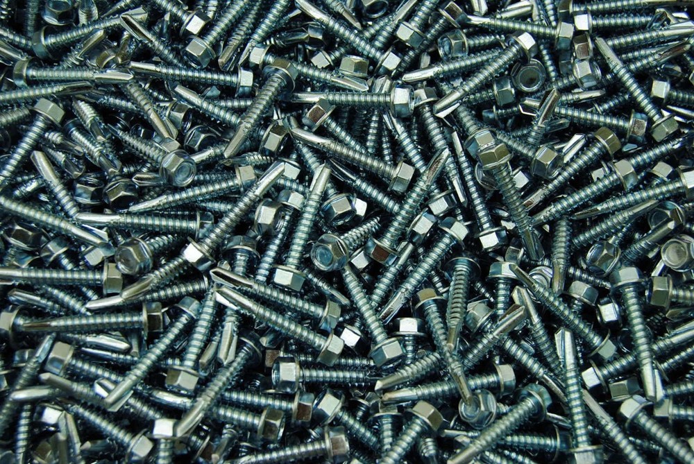 (500) Hex Washer Head #12 x 1-1/4 Self-Drilling #3 Tek Screw IHW