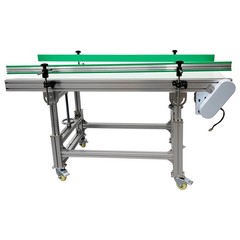 59×19.7in PU Belt Conveyor Machine Food Inclined Conveyor110V 120W Highly Adjust