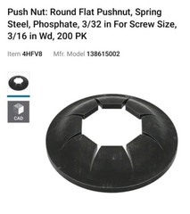 Push Nut,Stud Retention,3/32In,Pk200