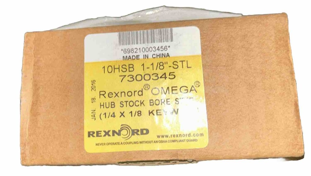 Rexnord OMEGA 7300345 10hsb Hub 1-1/8in – STL. HUB STOCK BORE STEEL. T1