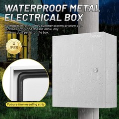 Metal Electrical Enclosure Box, 12 x 10 x 6 inches, Waterproof & Dustproof wi…