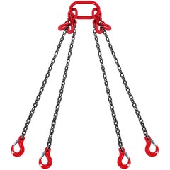 VEVOR 3/8″ x 10′ Chain Sling 4 Legs G80 Lifting Chain with Grab Hooks 18400 lbs