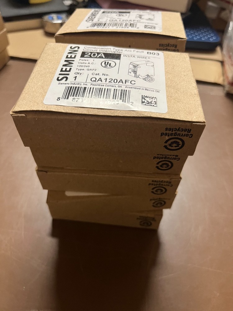 LOT 10 x SIEMENS QA120AFC 20A AFCI BREAKER w/pigtail wire NEW In Box Breakers
