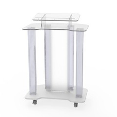Returned Item Acrylic Podium Wood Pulpit Large Lecterm for Church School Confere