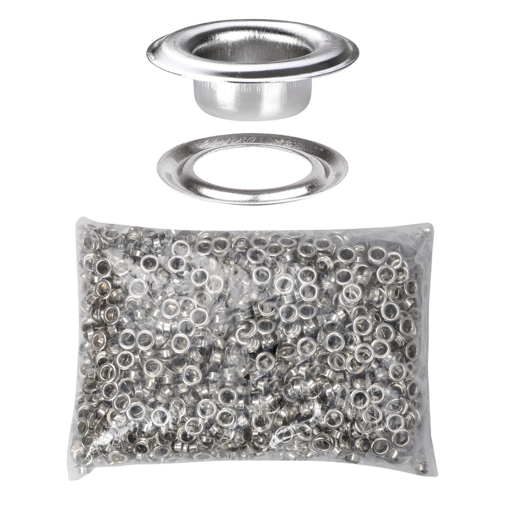 Yescom 2000 pcs 1/4″ Grommet Kit 6mm Size #0 Eyelets and Washers Nickel YES0380