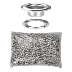 Yescom 2000 pcs 1/4″ Grommet Kit 6mm Size #0 Eyelets and Washers Nickel YES0380