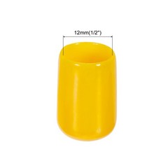 50pcs 1/2″ (12mm) Rubber End Caps Cover PVC Vinyl Screw Thread Protector Yellow