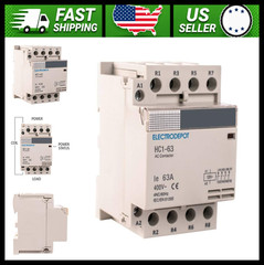 Electrodepot 50 Amp 4 Pole Normally Closed IEC Contactor with Mounting Base