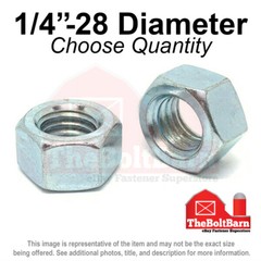 1/4″-28 Grade 5 Finished Hex Nuts Zinc Plated FINE Thread (Pick Quantity)