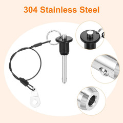 Uxcell 2 Pcs Quick Release Pin, 1/4″ X 1.42″(Dia. X L) Ball Locking Pin with Pus