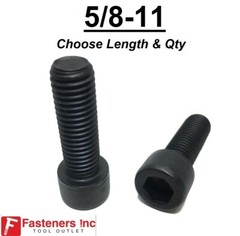 5/8-11 Socket Head Cap Screws Allen Black Oxide 12.9 (CHOOSE LENGTH & QTY)