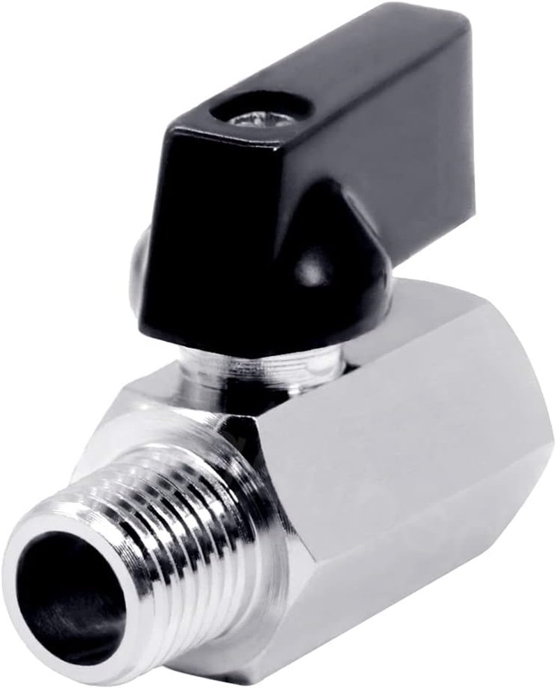 Beduan 1/4″ Brass Mini Ball Valve NPT Female x Male Shut-Off Valve