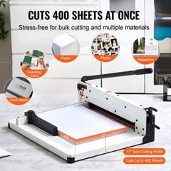 Paper Cutter 17″ A3 Guillotine Paper Trimmer 400 Sheet Capacity Metal Base