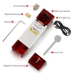 10W Laser Module With Air Assist For CNC Router Machine Engraving Cutting Tool