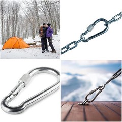 V4A Stainless steel Spring Snap clip Carabiner Clip Duty Key ring eyelet lock