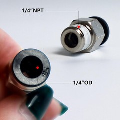 1/4″ OD Tube X 1/4″ NPT Pneumatic Fitting, Push to Connect Air Fitting (Qty 10)