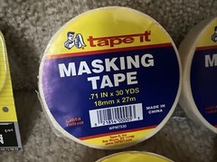 Tape It Masking Tape .71″ x 180′ WPM-75, Lot Plus 4 Rolls Of 30yds, 18mm Wide