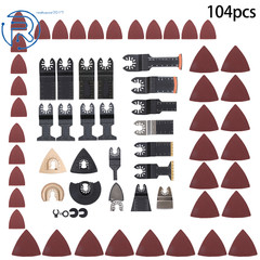 104 Pcs Oscillating Saw Blades Include 18 Different blades 4 Pads 80 Sandpapers