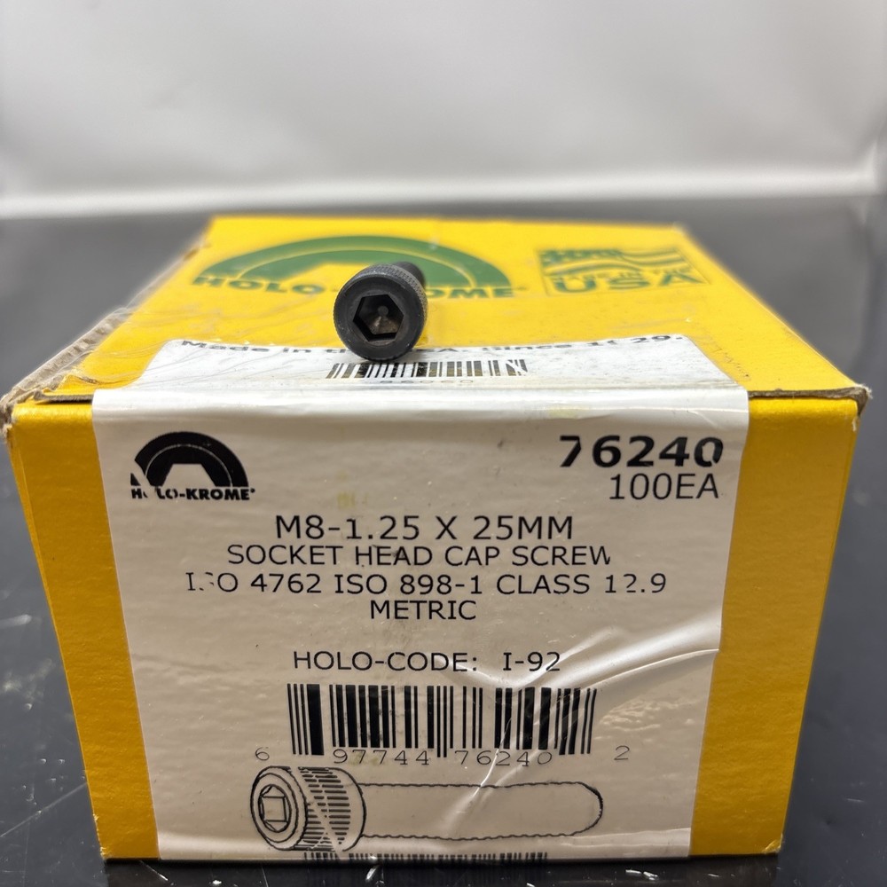 holo krome M8-1.25 X 25mm socket head cap screw qty 100