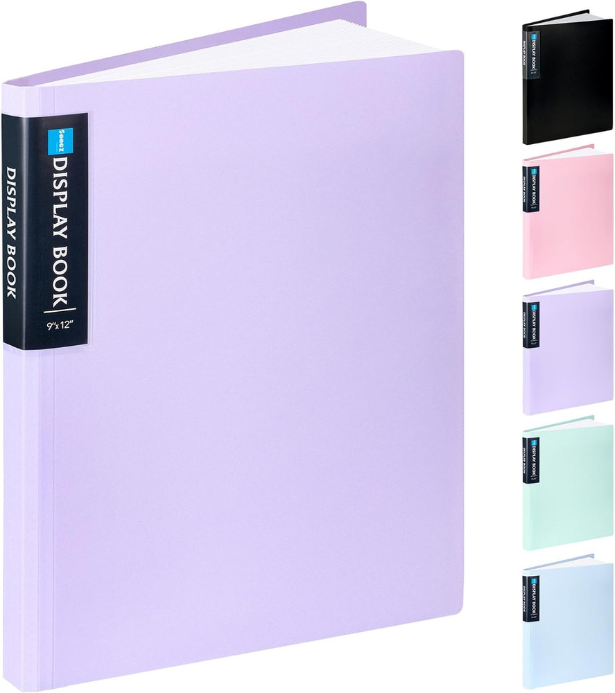 Art Portfolios 9″X12″, 40 Pockets Large Portfolio Folder Display 80 Pages, Heavy