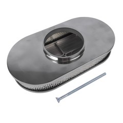 15″ Oval Full Finned Polished Aluminum Air Cleaner Filter Fits for Chevy SBC
